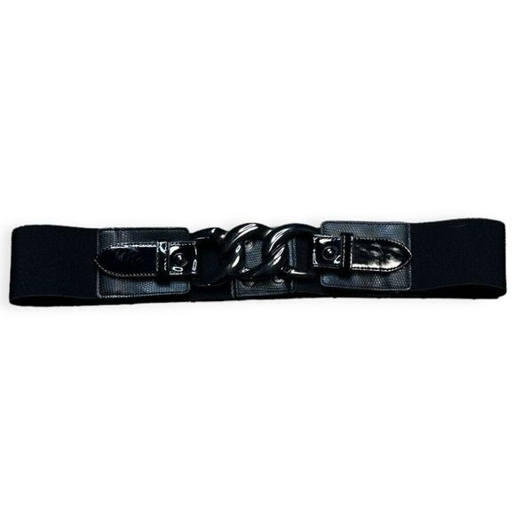 ASOS Women's Black Linked Chain Detail Stretchy Elastic Belt OS NWOT - Picture 1 of 4